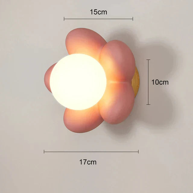 BloomLight - Lampada da parete con design a fiore e LED per cameretta e soggiorno