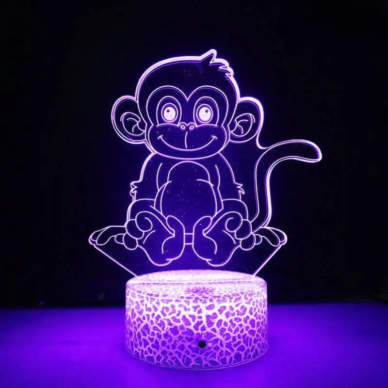 LumiMonkey - 3D LED Night Light with Color Change and Optical Illusion