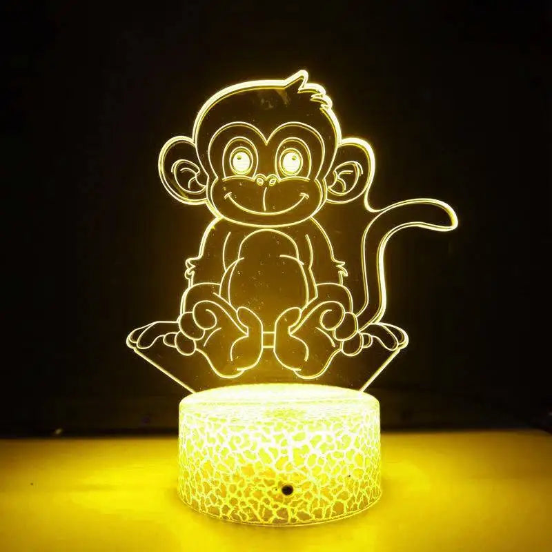 LumiMonkey - 3D LED Night Light with Color Change and Optical Illusion