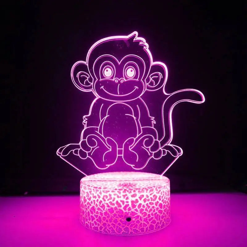 LumiMonkey - 3D LED Night Light with Color Change and Optical Illusion