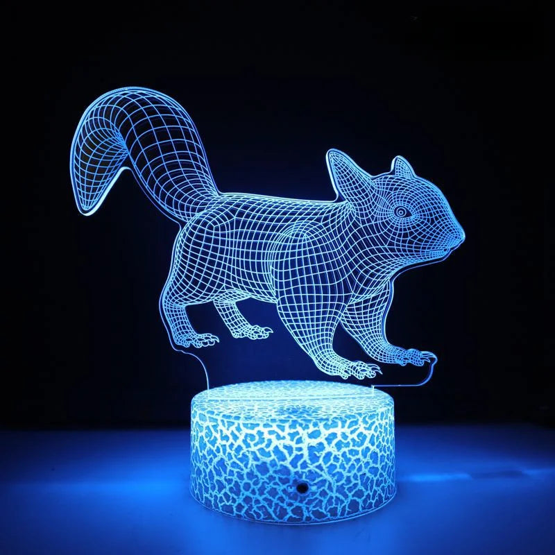 LumiFox - 3D LED Night Light with Color Changing and Dimmable Function