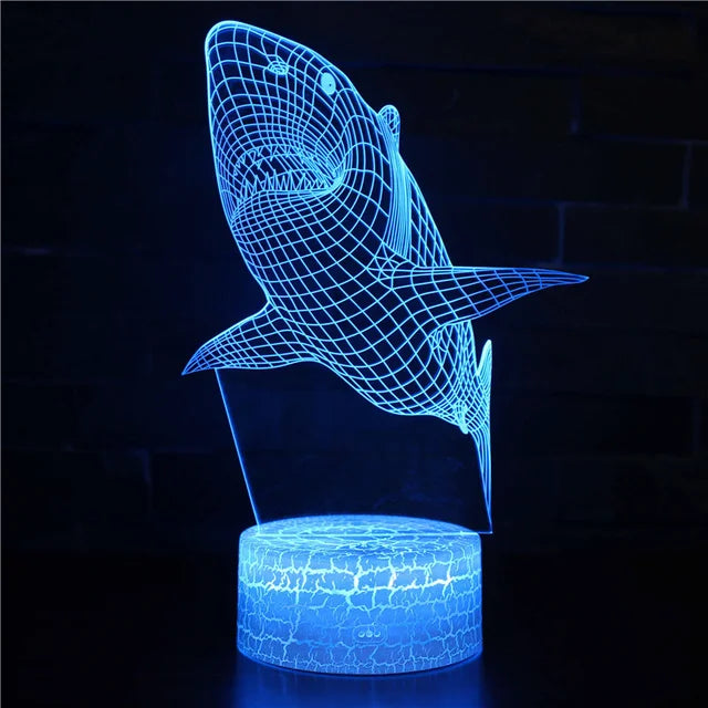 AquaGlow – Lampada notturna LED 3D con illusione di balena per camere dei bambini