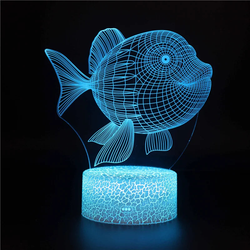 AquaGlow – 3D LED Night Lamp with Whale Illusion for Children's Rooms