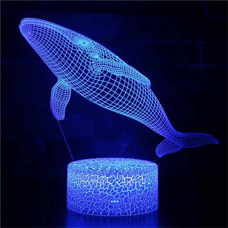 AquaGlow – 3D LED Night Lamp with Whale Illusion for Children's Rooms