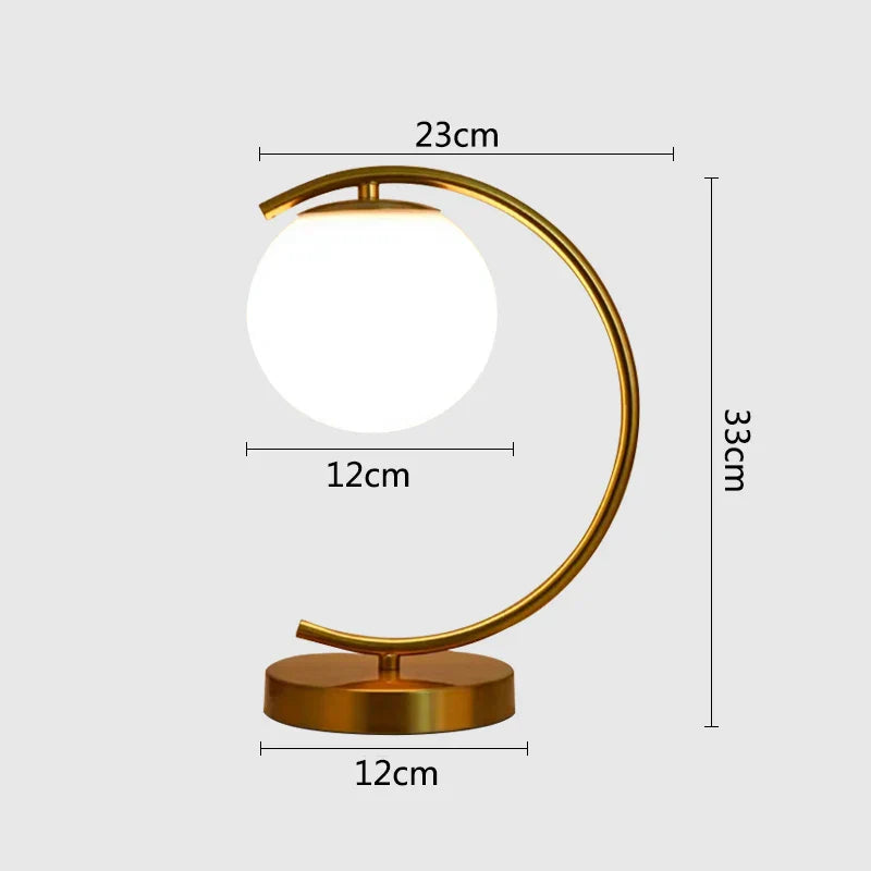RadiantGlow - Moderne Tafellamp met Elegante Glazen Bol