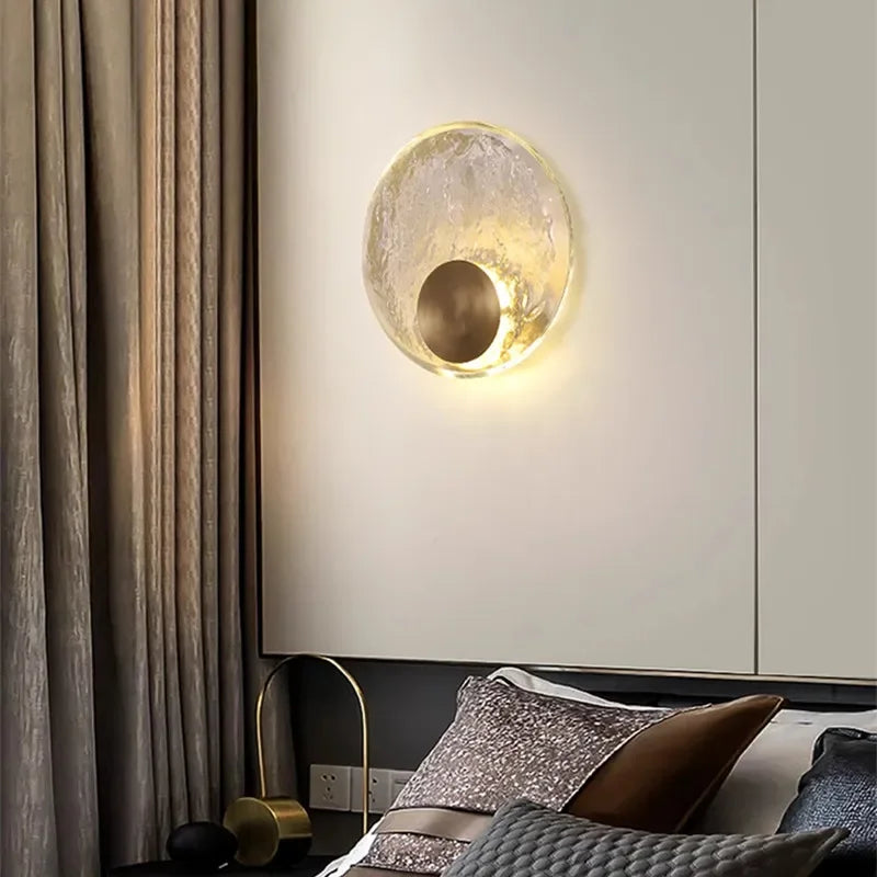 CrystalRing - Elegante Candeeiro de Anel LED com Detalhes em Vidro – Design Moderno