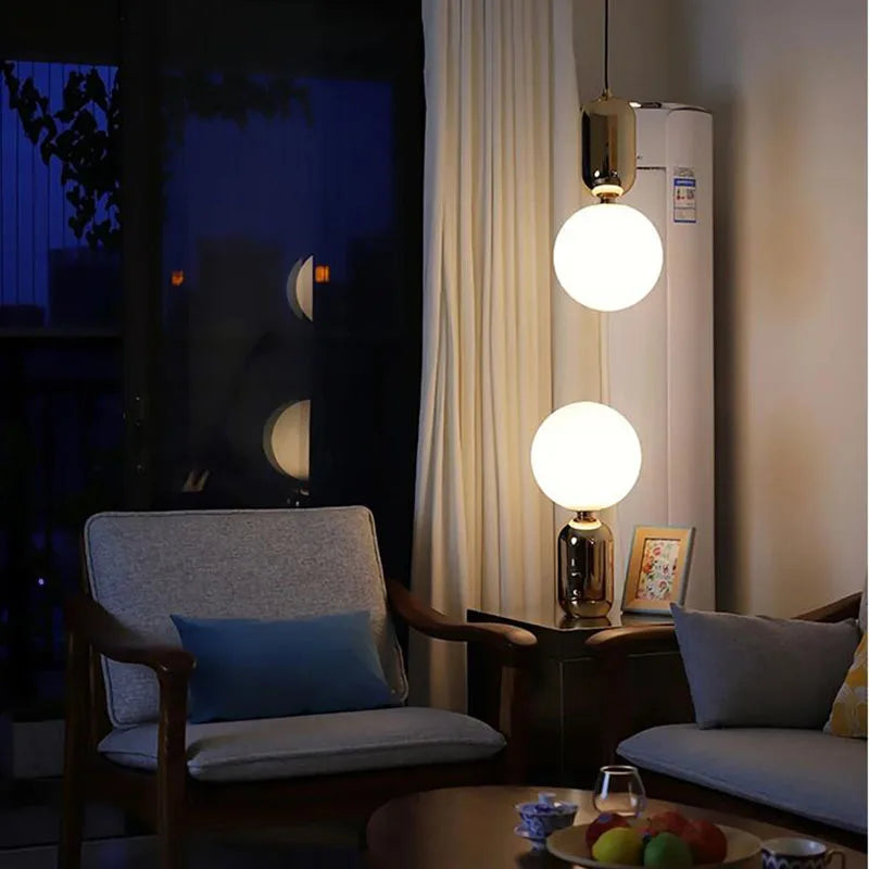 NordicGlow – Table Lamp with Glass Globe and LED Lighting