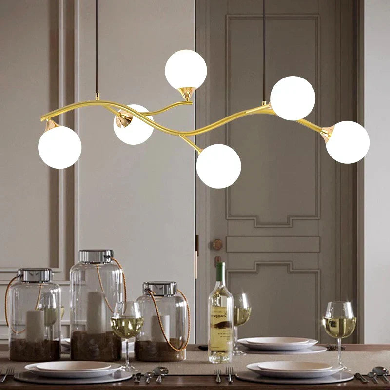 NordicEmbrace - Pendant Lamp with Glass Globes for Living Room & Dining Room