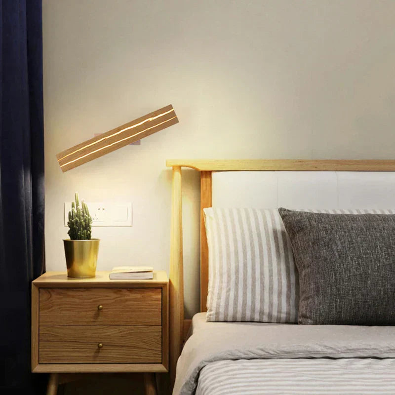 WoodGlow - Moderne LED Houten Wandlamp met Scheurontwerp Natuurlijke Verlichting