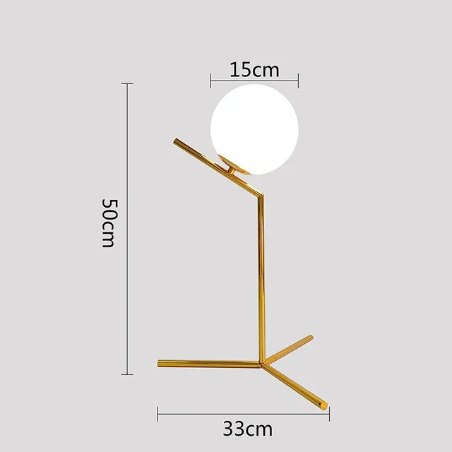 LumeSphere – Dimmable LED Table Lamp with Glass Globe for Living Room & Bedroom