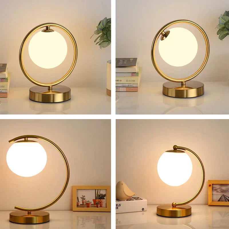 LumeSphere – Dimmable LED Table Lamp with Glass Globe for Living Room & Bedroom