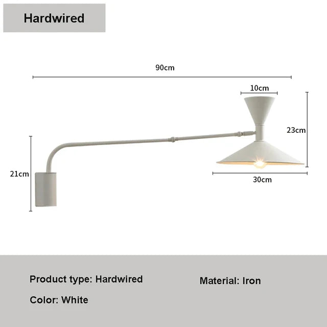 LumiFlex - Nordic Swing Wall Lamp – Adjustable LED Reading Lamp for Living and Work Spaces