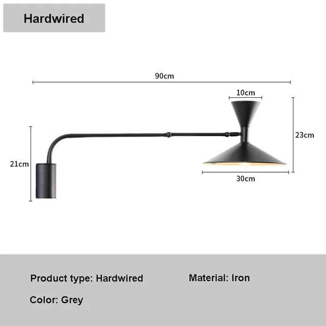 LumiFlex - Nordic Swing Wall Lamp – Adjustable LED Reading Lamp for Living and Work Spaces