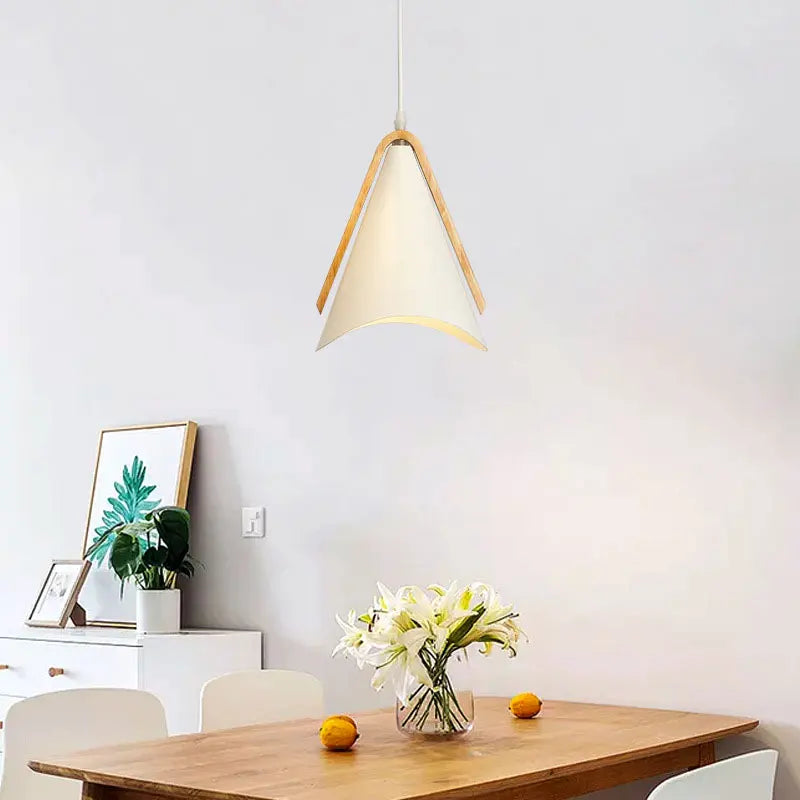 EliLicht - Lampada a sospensione moderna in legno e metallo