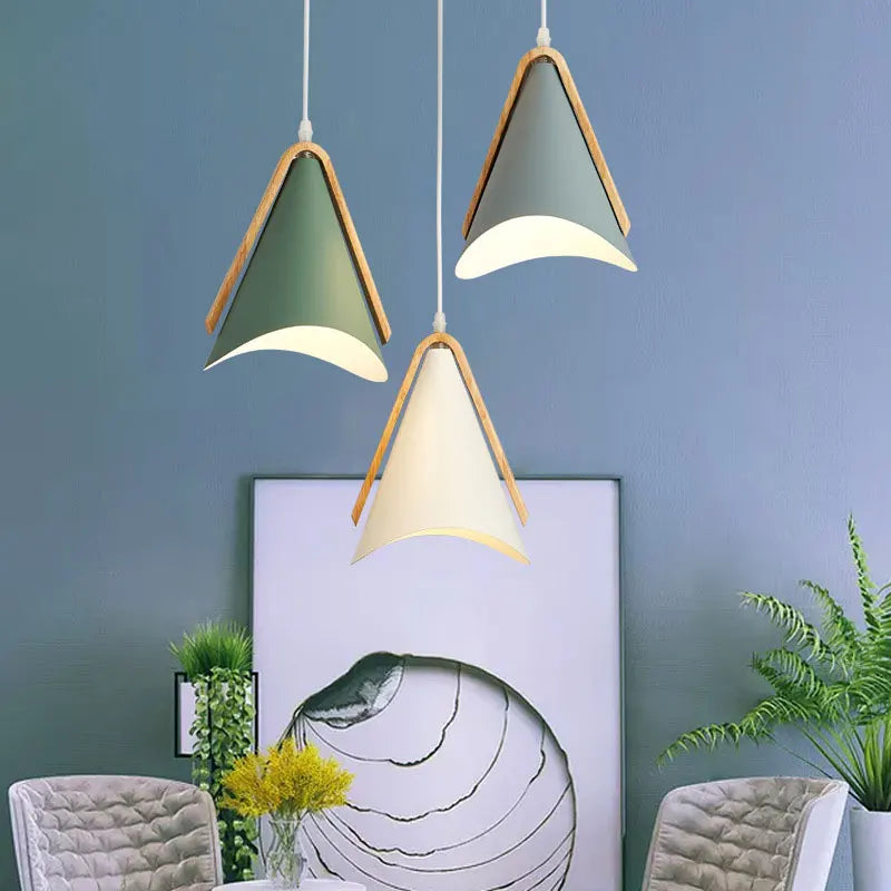 EliLicht - Lampada a sospensione moderna in legno e metallo
