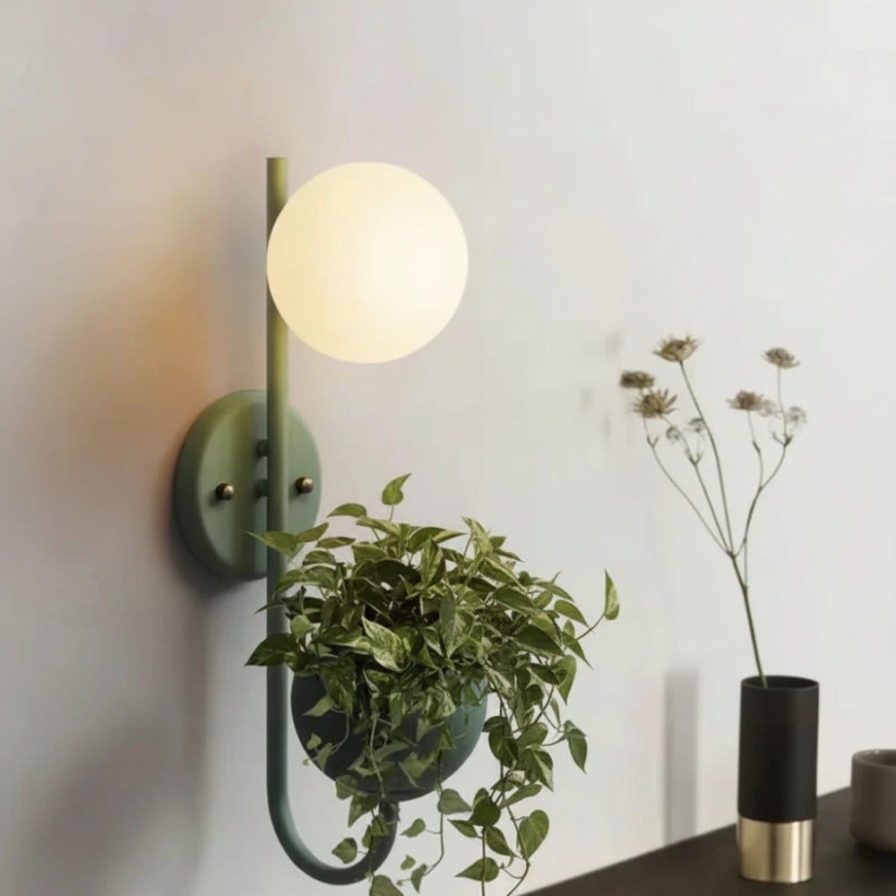 NordicGlow Plant - LED Wandlamp met Plantenhouder – Minimalistische Lamp