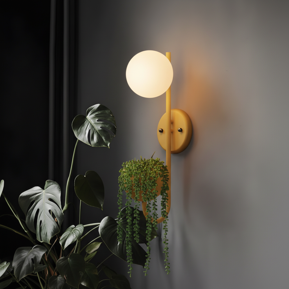 NordicGlow Plant - LED Wall Lamp with Plant Holder – Minimalist Lamp