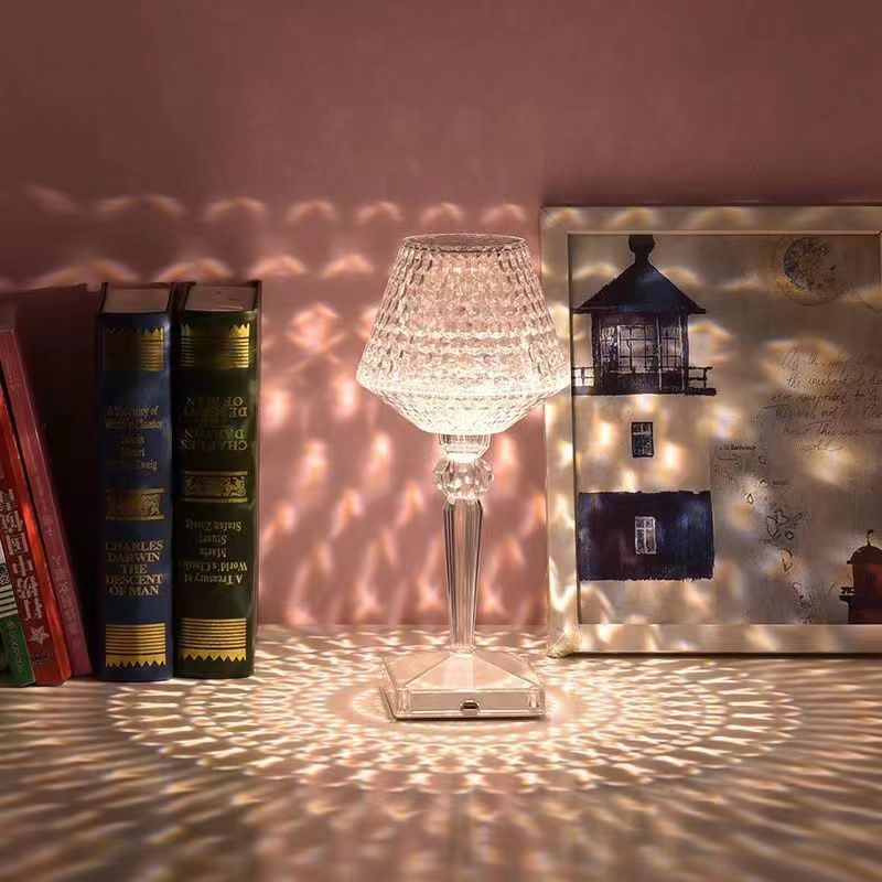 Lampada da tavolo in cristallo con 3 opzioni di illuminazione dimmerabili