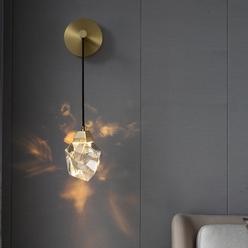 LuxorLicht - Lámpara de pared moderna de cristal con iluminación LED