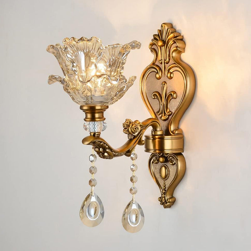 Wandlamp Vintage Goud Glas LED Dubbele Klassieke Binnenlamp