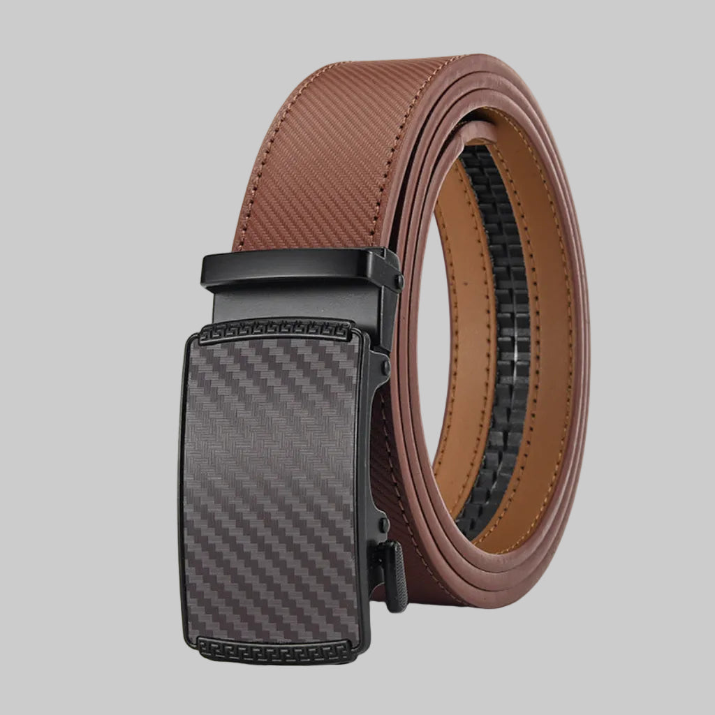 Leather Automatic Belt Men Adjustable Buckle Without Holes