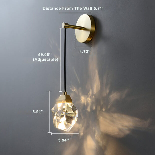 LuxorLicht - Lámpara de pared moderna de cristal con iluminación LED