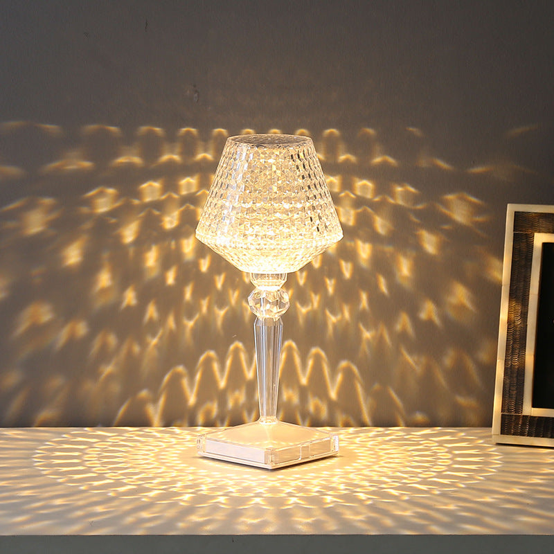 Lampada da tavolo in cristallo con 3 opzioni di illuminazione dimmerabili