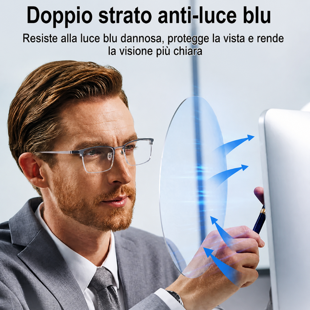 Occhiali da lettura per computer con filtro luce blu, leggeri