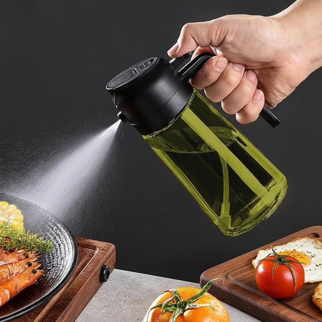 Paquete de 2 Pulverizadores de Aceite Reutilizables con Atomizadores Herméticos para Cocina