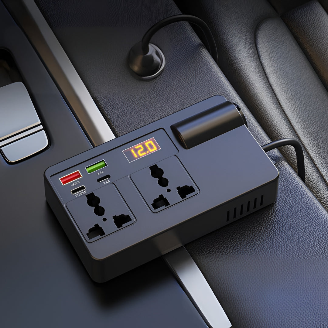 Inversor Tomada Automóvel Carregador USB 12V 220V Adaptador