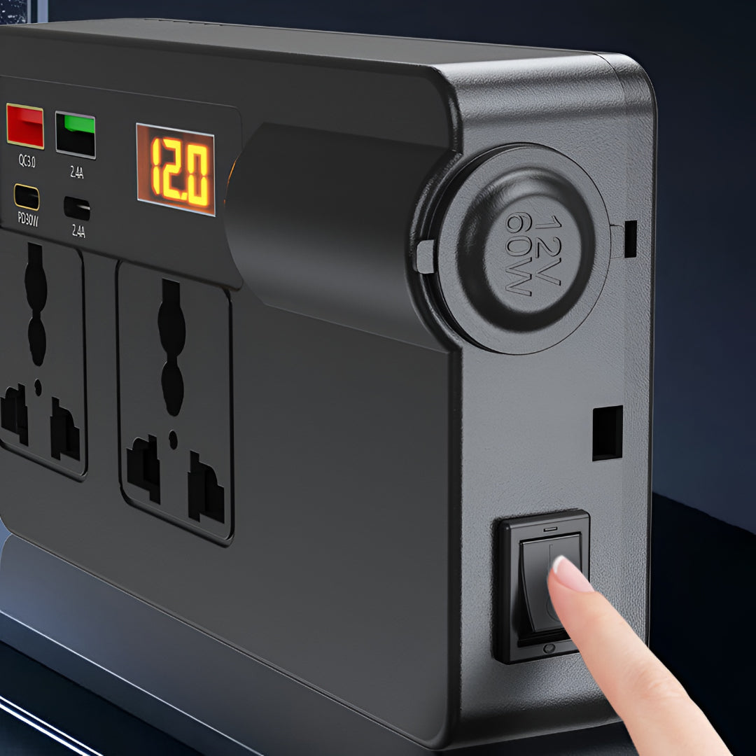 Inversor Tomada Automóvel Carregador USB 12V 220V Adaptador