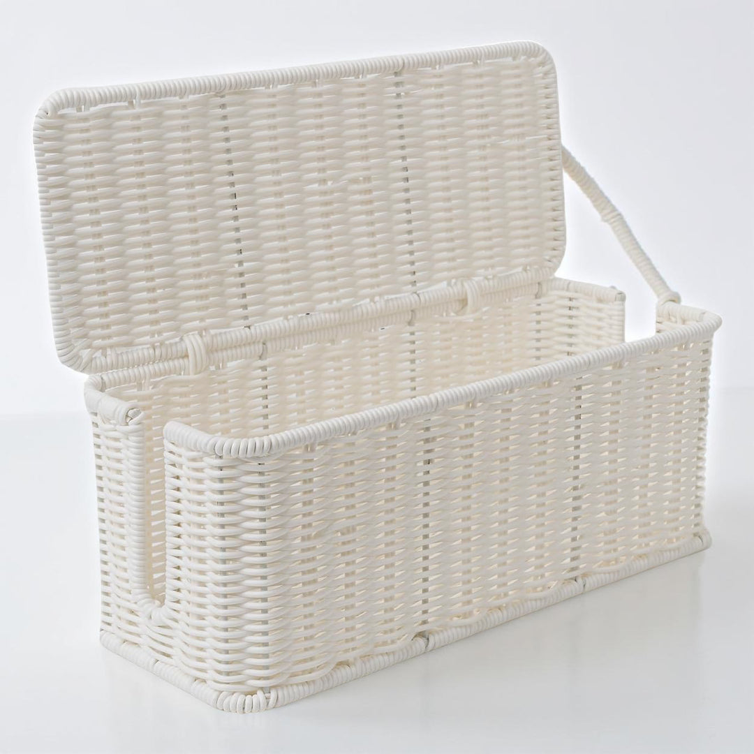 Cable Management Rattan Style Desk Home
