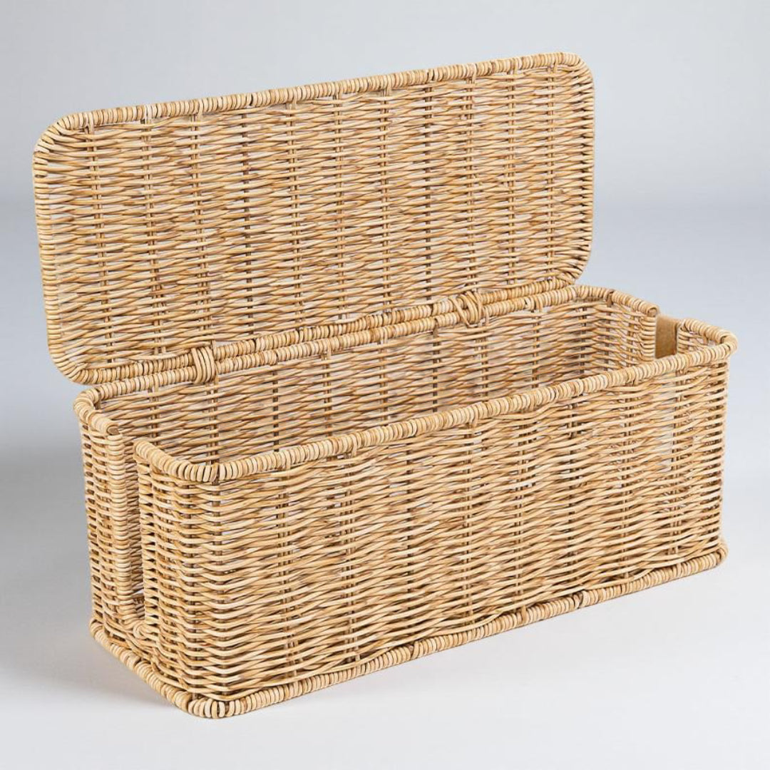 Cable Management Rattan Style Desk Home