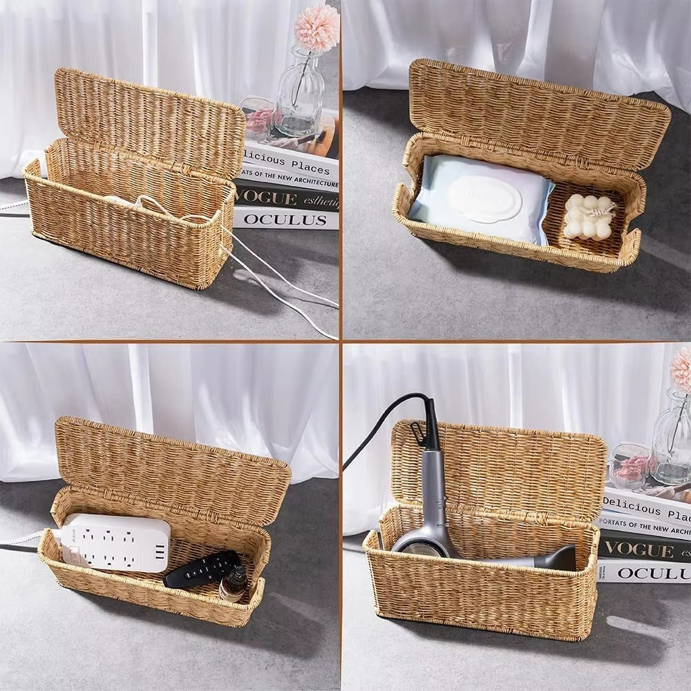 Storage Box Cable Management Organizer Woven Style