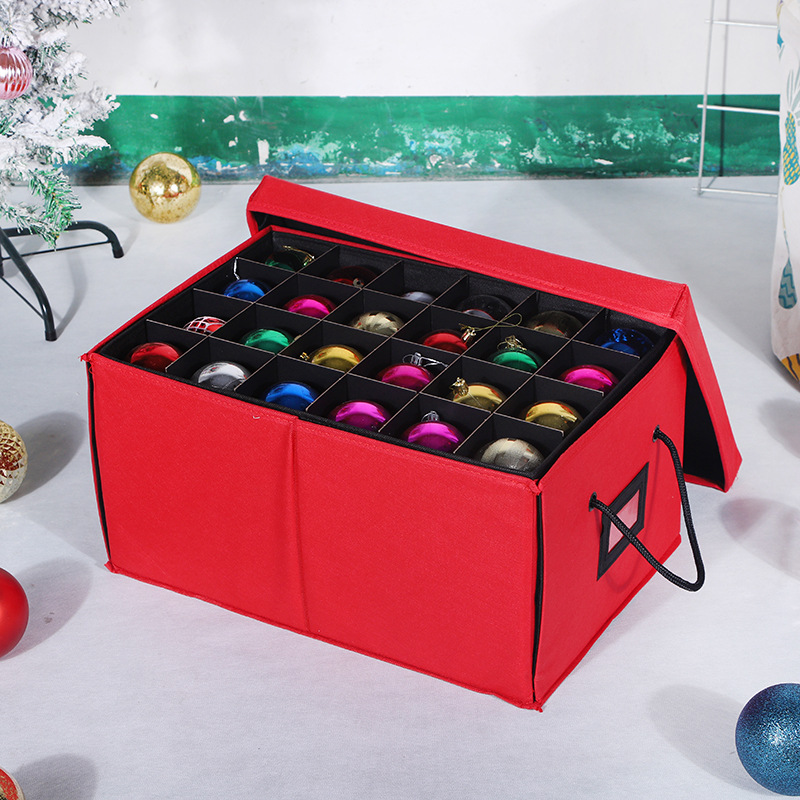 Storage Box Christmas Ornaments Fabric Stackable Organizer Dividers