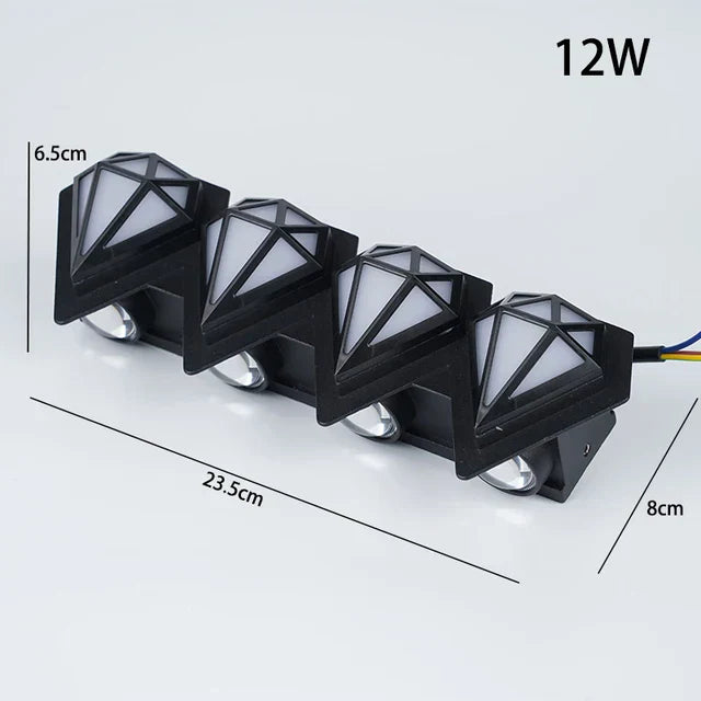 LumiDiamond – Lámpara de pared LED para exterior con diseño de diamante – Resistente a la intemperie y decorativa