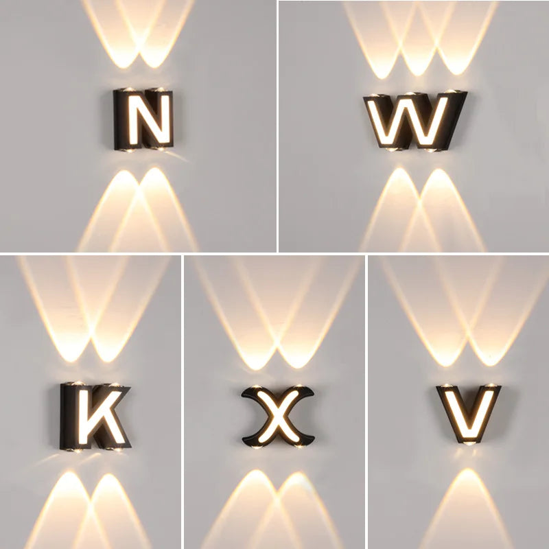 LumiLetter - Lampada da parete esterna a LED con lettere illuminate – Illuminazione decorativa resistente alle intemperie