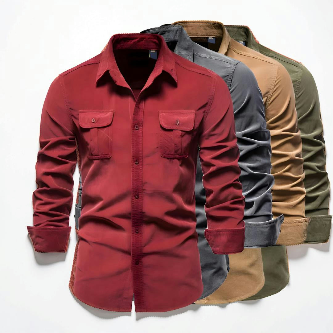 Camicia Uomo Casual Manica Lunga Chiusura con Bottoni Slim Fit