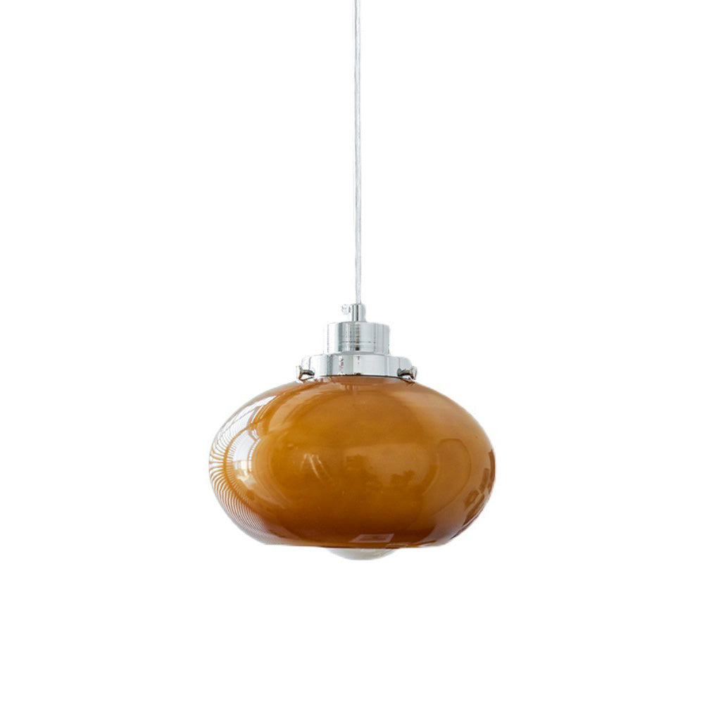 Lampadario in Vetro Giallo Bauhaus Medievale