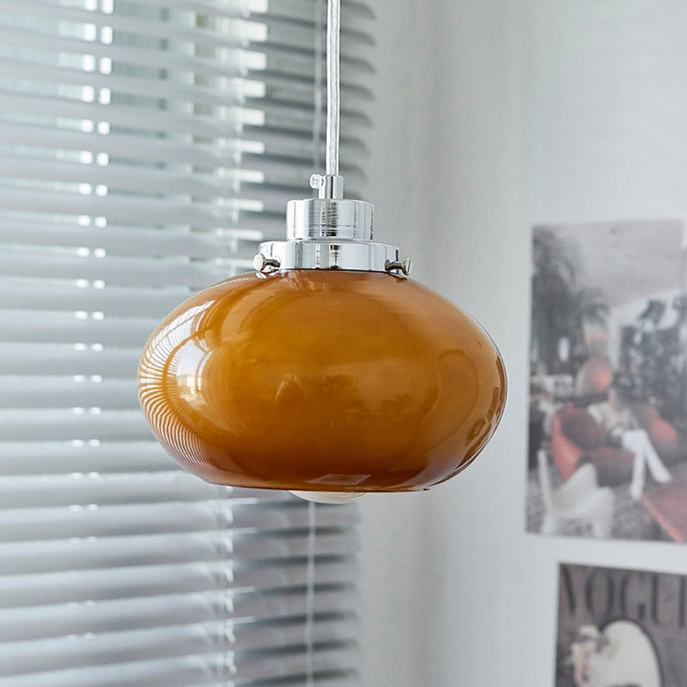 Candeeiro suspenso amarelo medieval Bauhaus