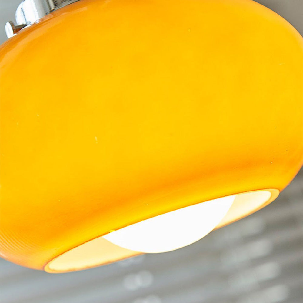 Lampadario in Vetro Giallo Bauhaus Medievale