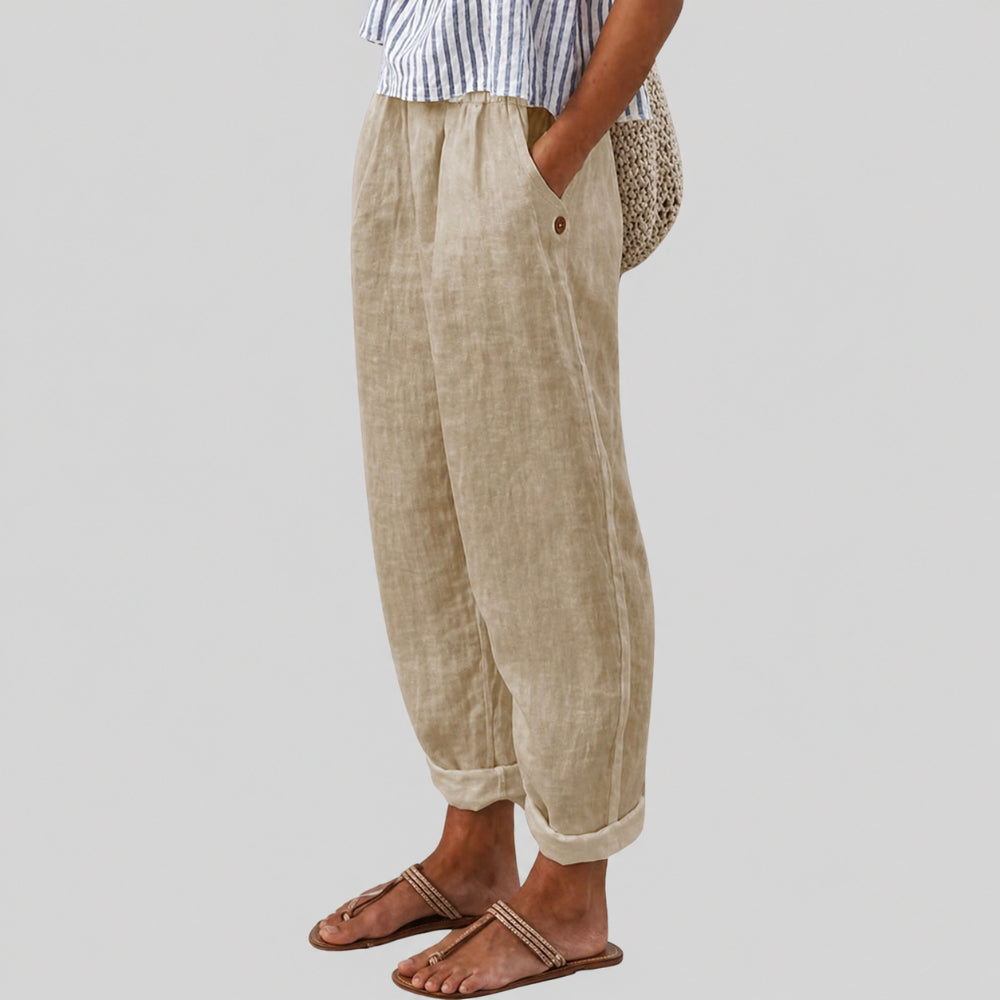 Pantaloni donna casual a vestibilità larga e comoda per tutti i giorni