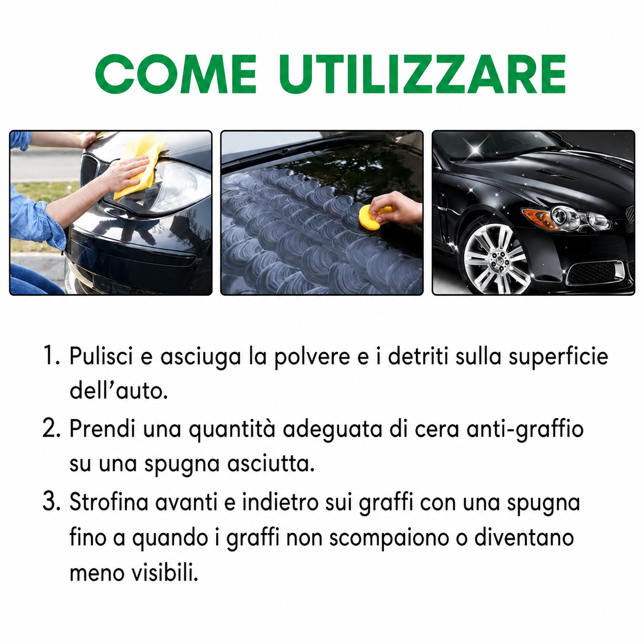Pasta Graffi Auto Cera Lucidante Carrozzeria Vernice