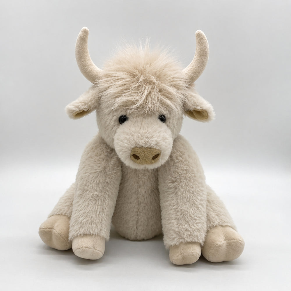 Peluche Mucca Highland Realistica Giocattolo Morbido Regalo