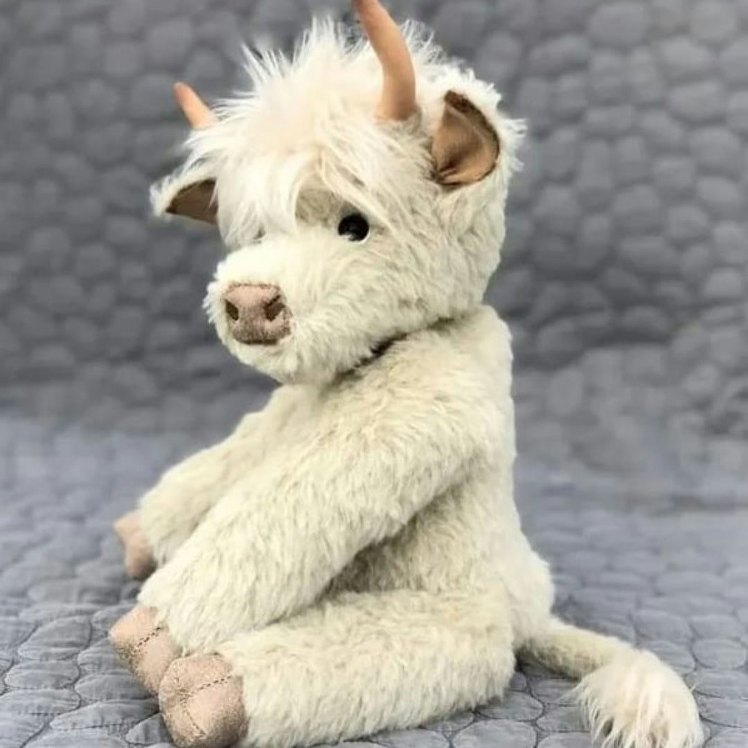 Peluche Mucca Highland Realistica Giocattolo Morbido Regalo