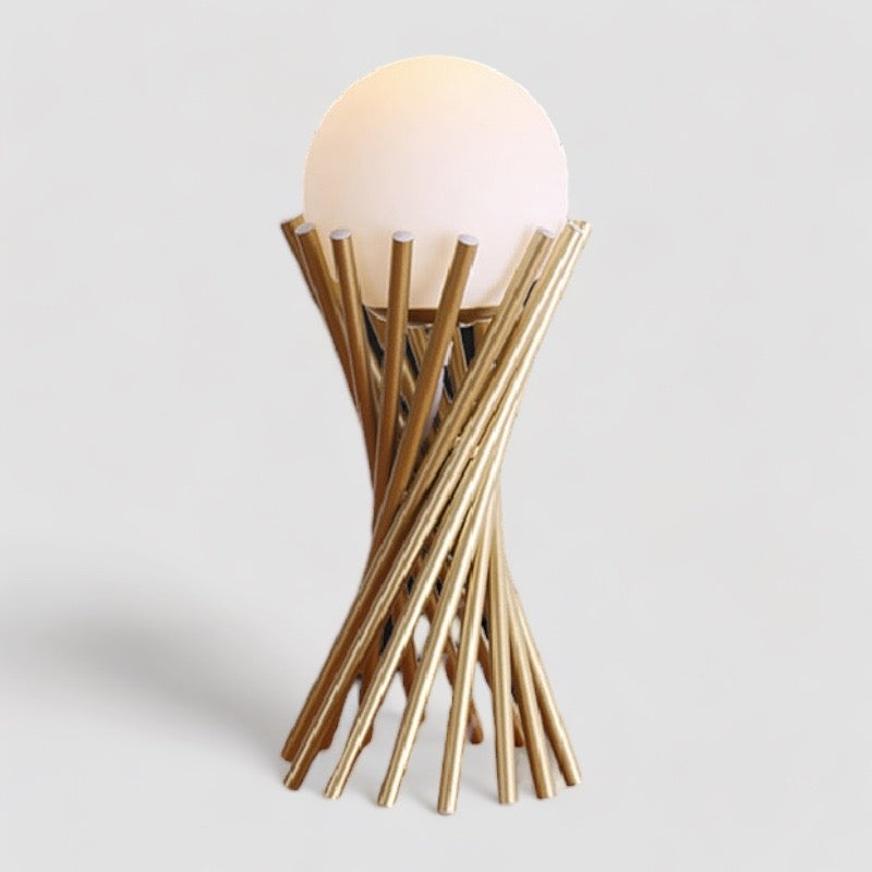 LumiGlobe - Modern Golden Table Lamp with LED Lighting