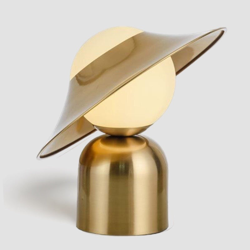 LuxeLume - Golden Table Lamp with LED Lighting