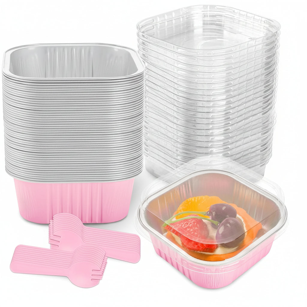 Mini Stampi Torte Coperchio Usa Getta Alluminio Torte Dolci 50 Pezzi