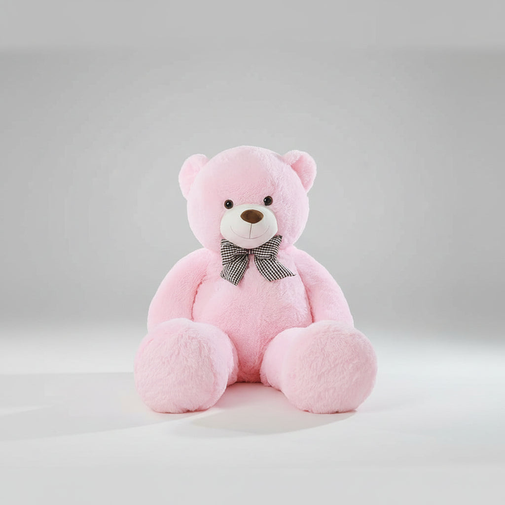 Plush Teddy Bear Bow Kids Adults White