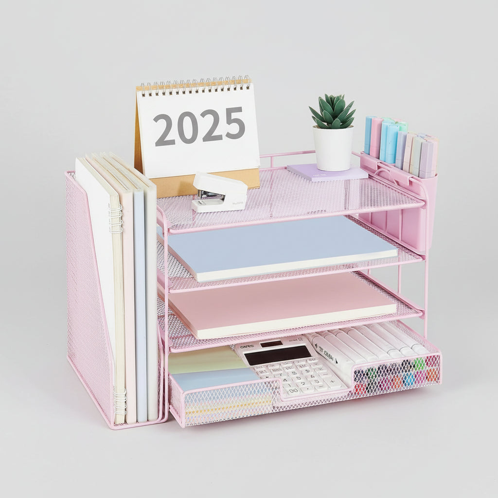 Desk Organizer Adjustable Drawer Vertical File Holder Office Storage